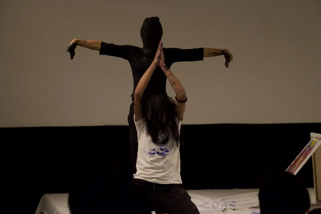 Clyde Thangkiew and Rangchirik Marak performing Speak Up and Act in Delhi, January 2020.